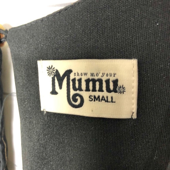 Show Me Your Mumu Tessa Black Gold Tunic Dress S - Picture 5 of 8